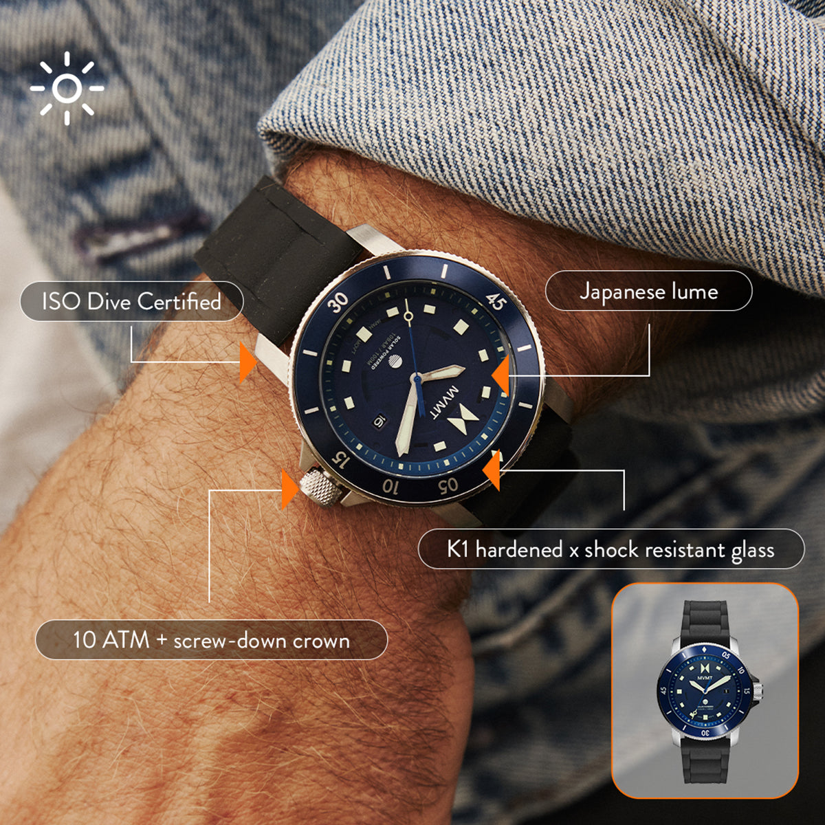 Cali Diver Solar Riptide Blue 42mm