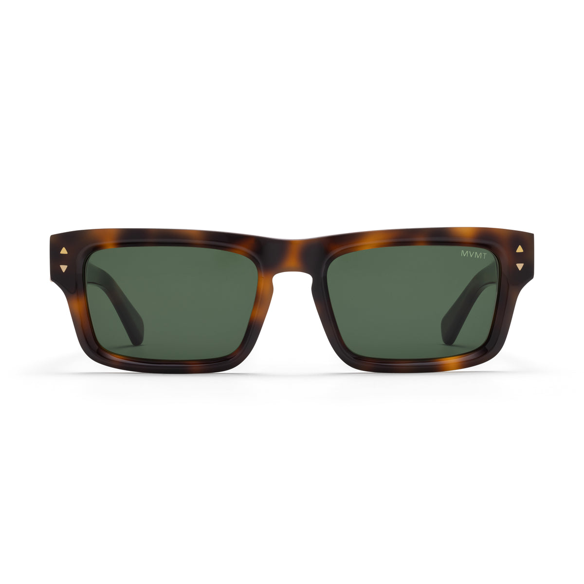 Del Mar Rectangle Sunglasses Tortoise Frame Green Lenses