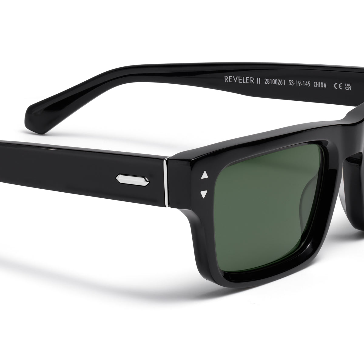 Del Mar Rectangle Sunglasses Black