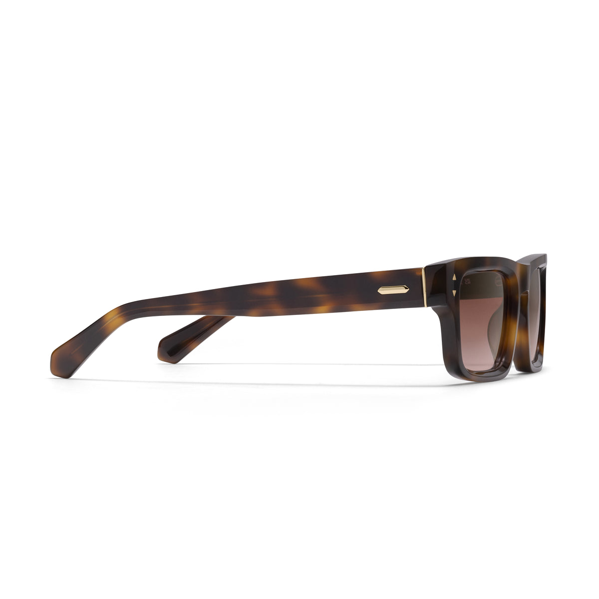 Del Mar Rectangle Sunglasses Tortoise Frame Violet Flare Gold Lenses