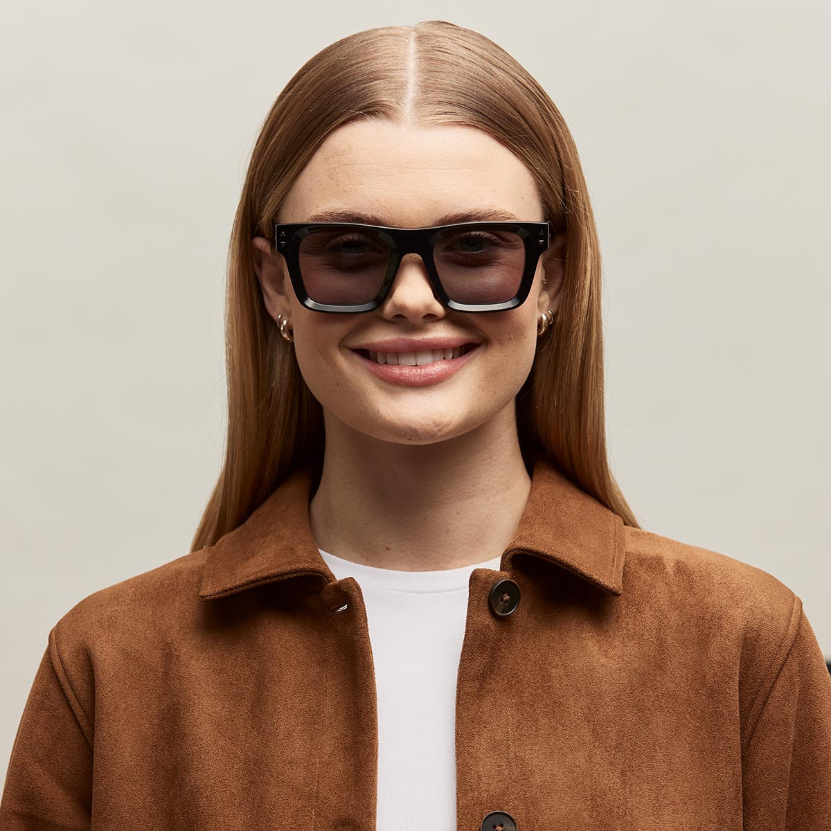 Vista Square Sunglasses Black Frame Grey Lenses