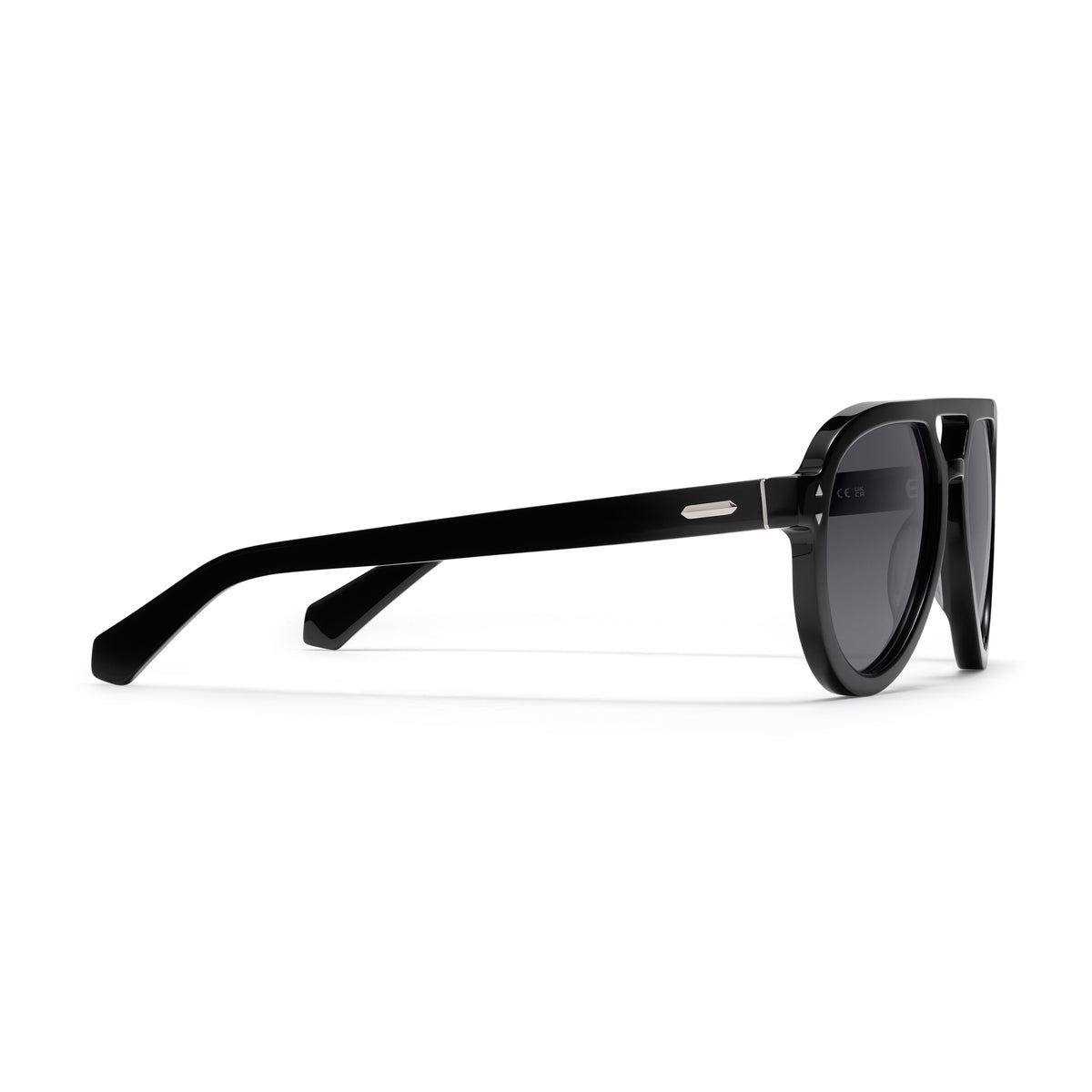 Hollywood Aviator Sunglasses Black Frame Grey Lenses