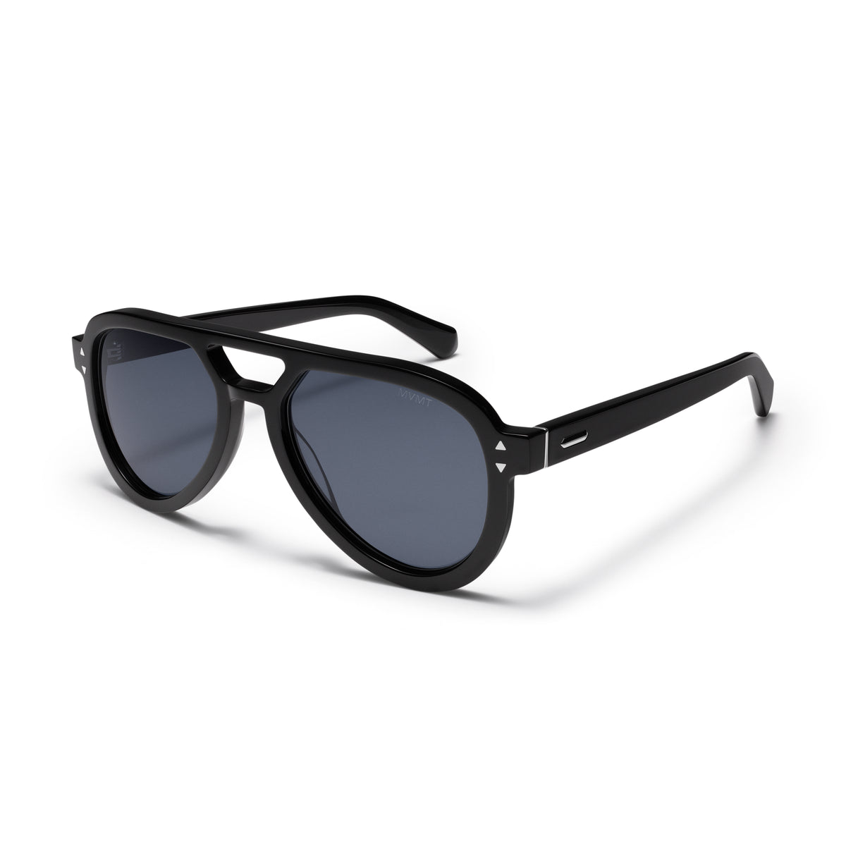 Hollywood Aviator Sunglasses Black Frame Blue Lenses