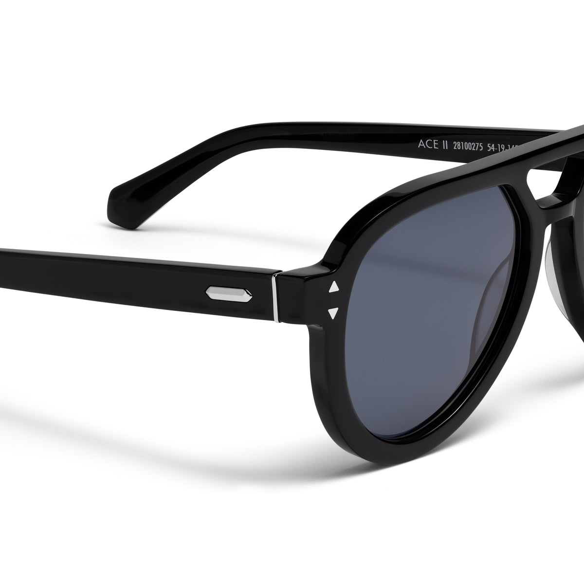 Hollywood Aviator Sunglasses Black Frame Blue Lenses