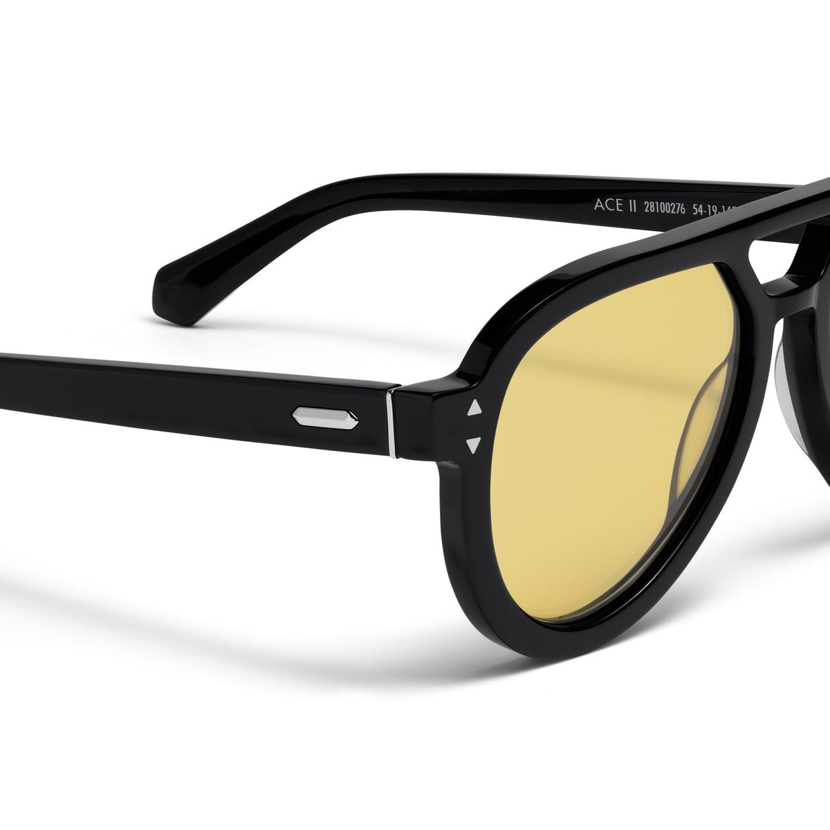 Hollywood Aviator Sunglasses Black Frame Yellow Lenses