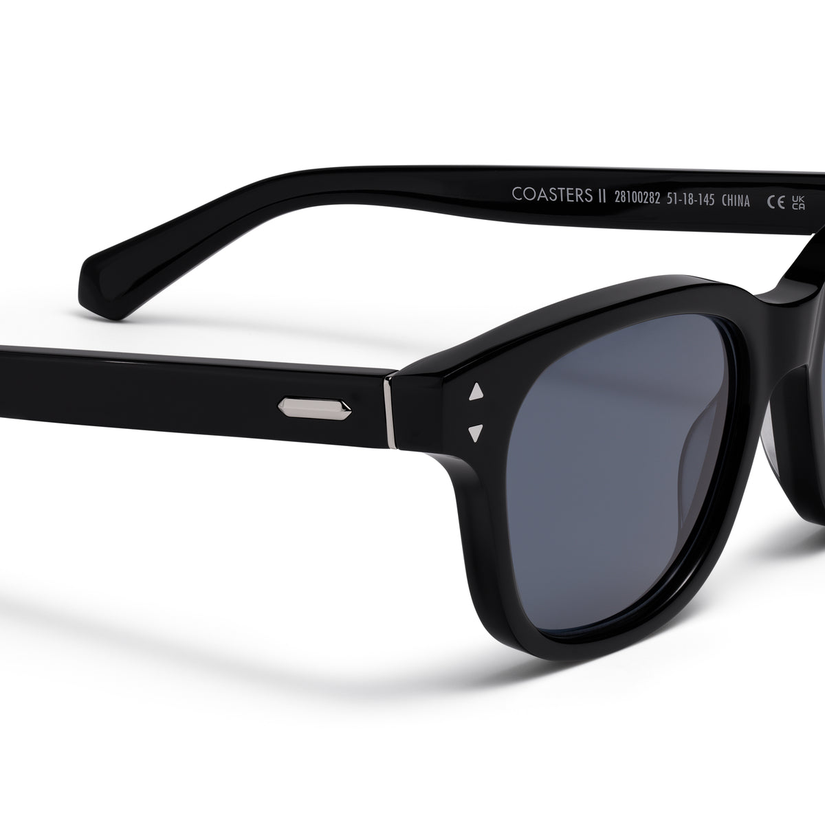 Malibu Round Sunglasses Black Frame Blue Lenses