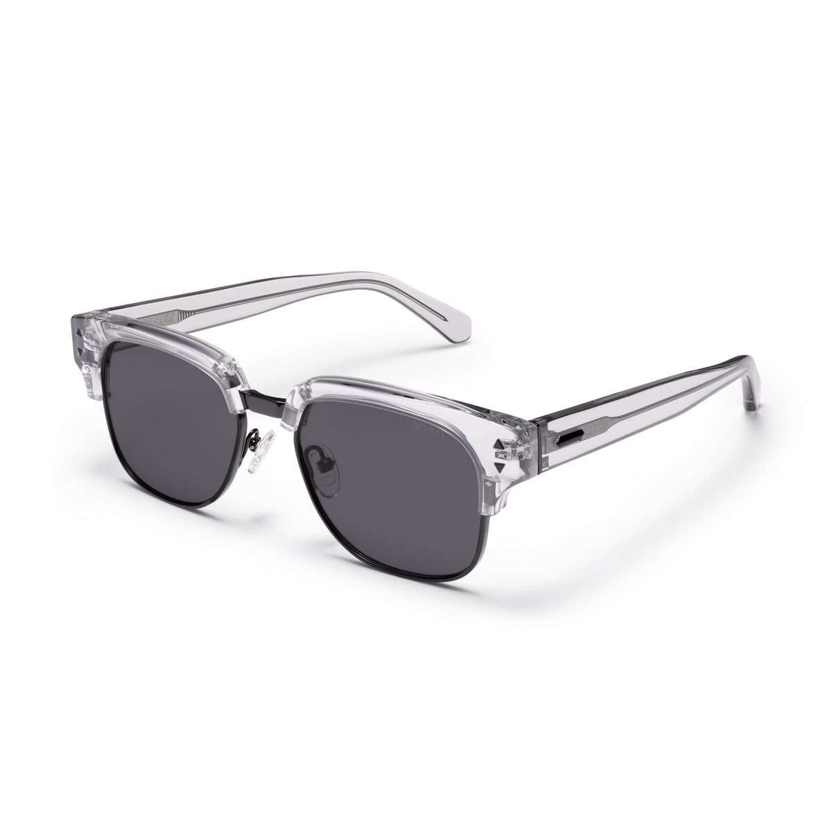 Laguna Square Sunglasses Transparent Grey + Black