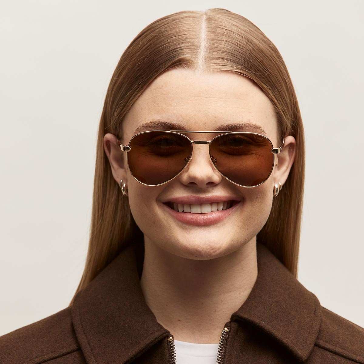 Miramar Aviator Sunglasses Gold Frame Brown Lenses