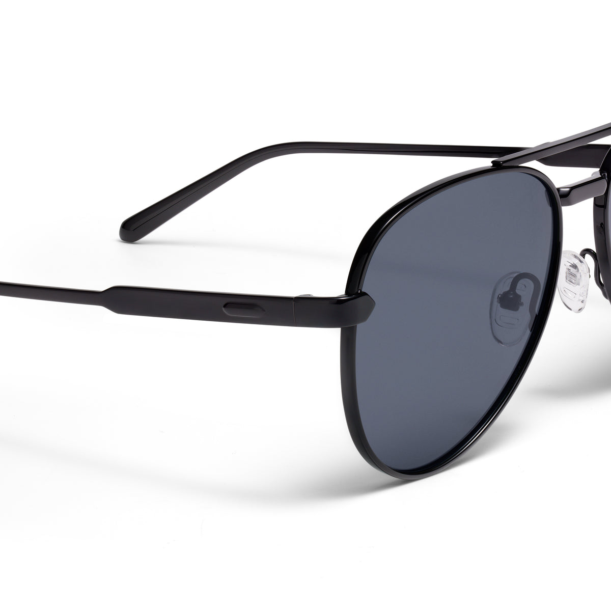 Miramar Aviator Sunglasses Black Frame Green Lenses