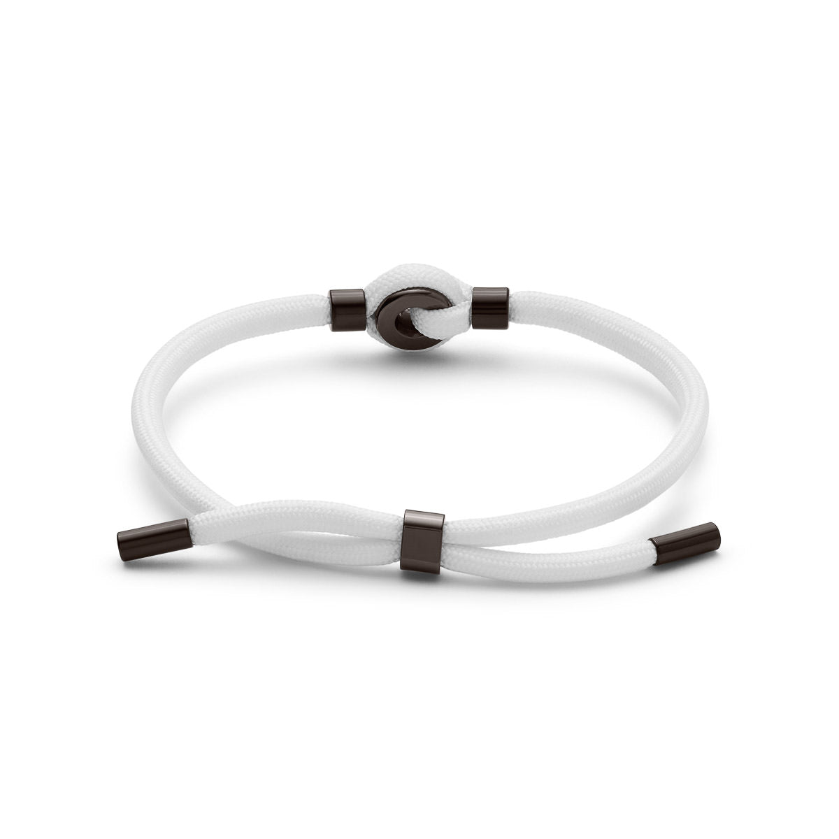 Ceramic Upcycled Rope Bracelet White + Black Ceramic