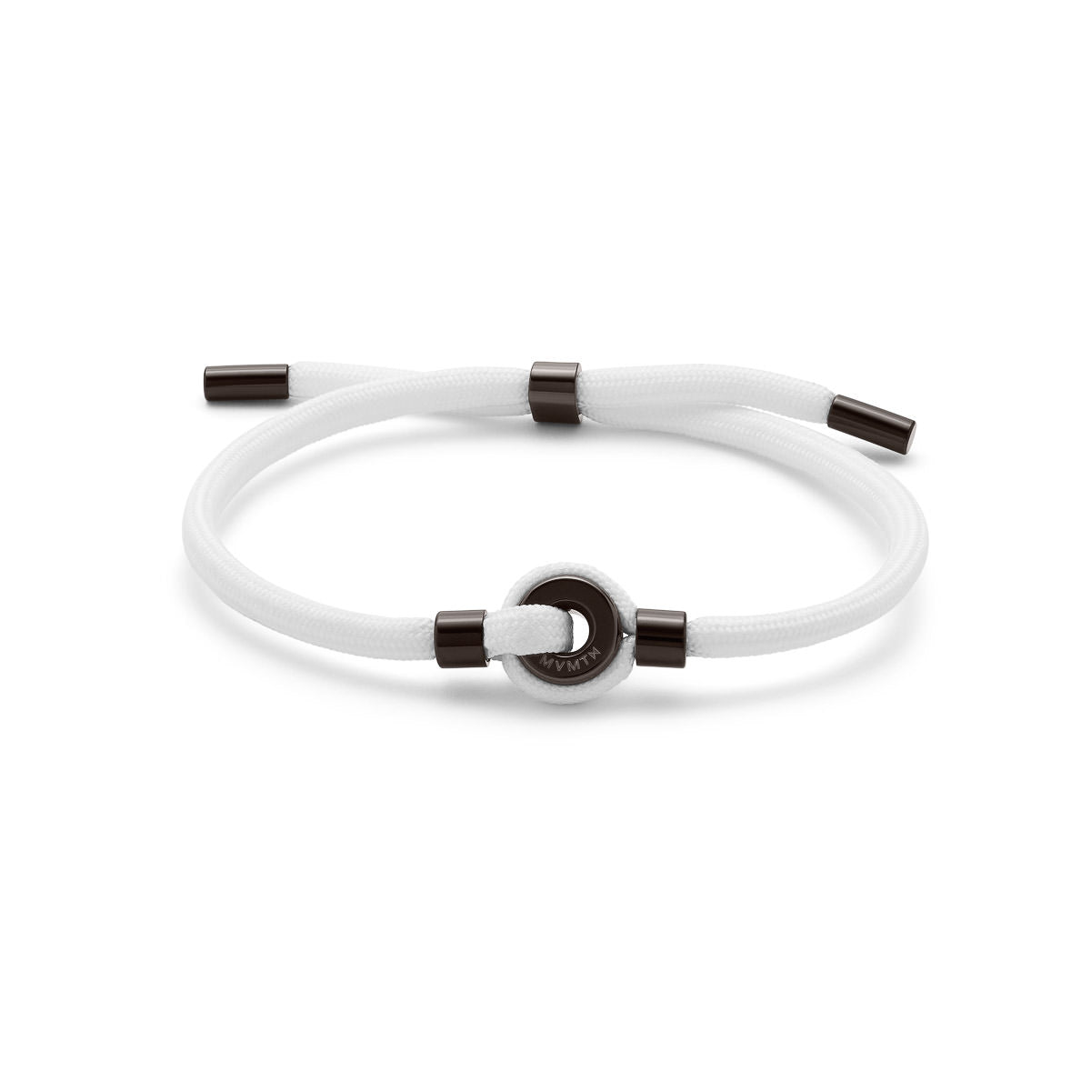 Ceramic Upcycled Rope Bracelet White + Black Ceramic