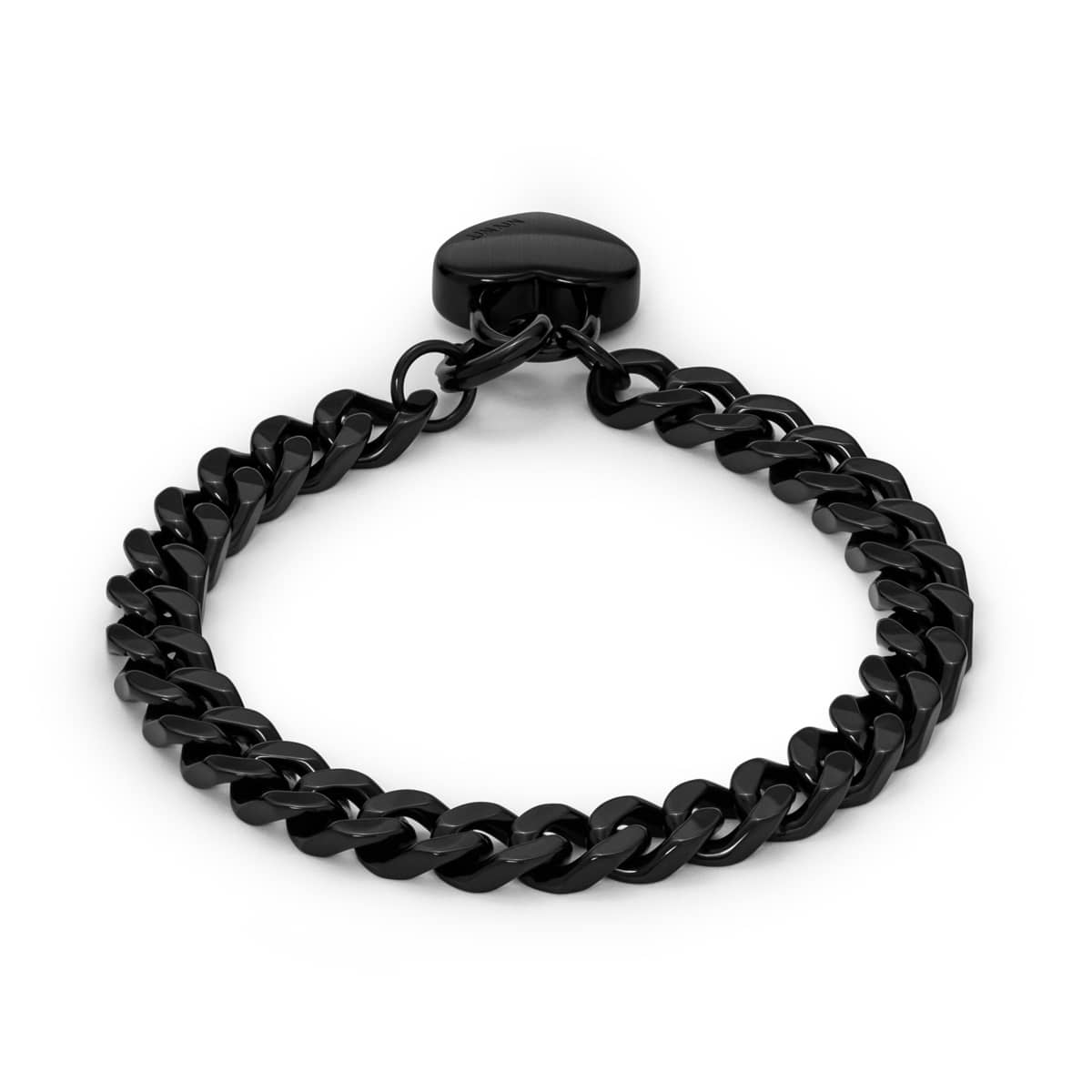 Chunky Heartlock Chain Bracelet Black