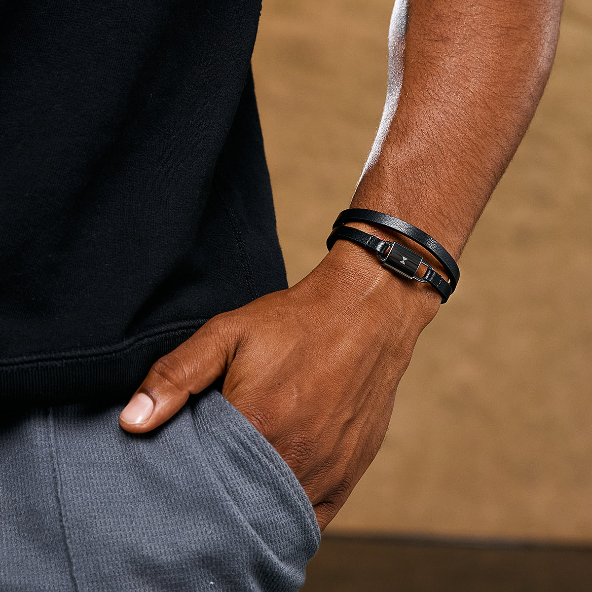 Padlock Bracelet Black