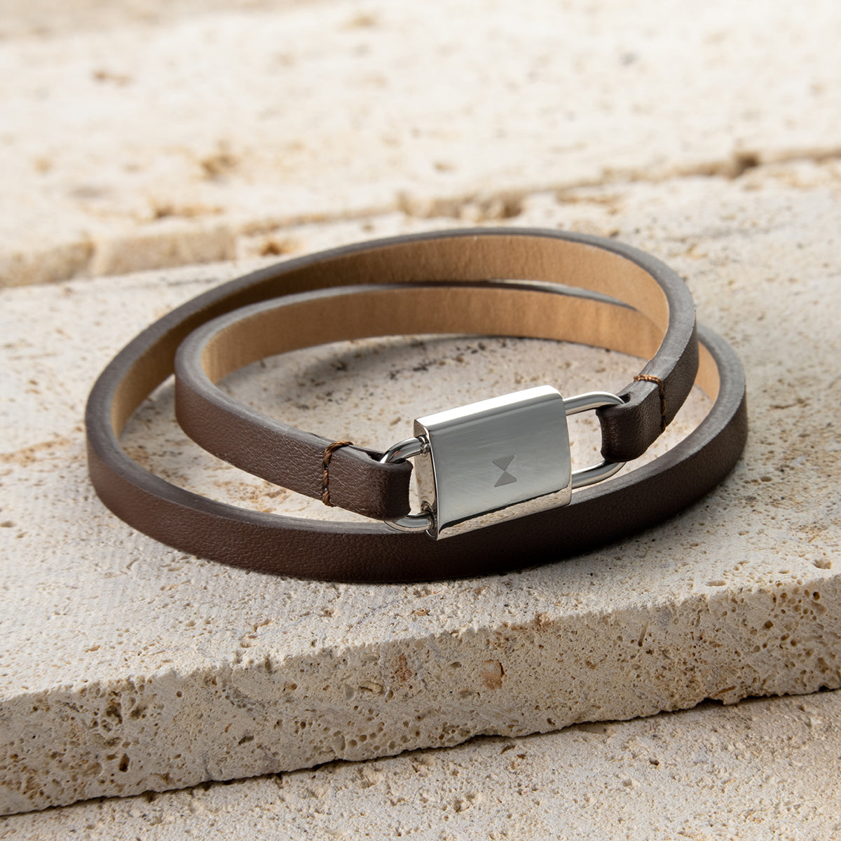 Padlock Bracelet Brown + Gold