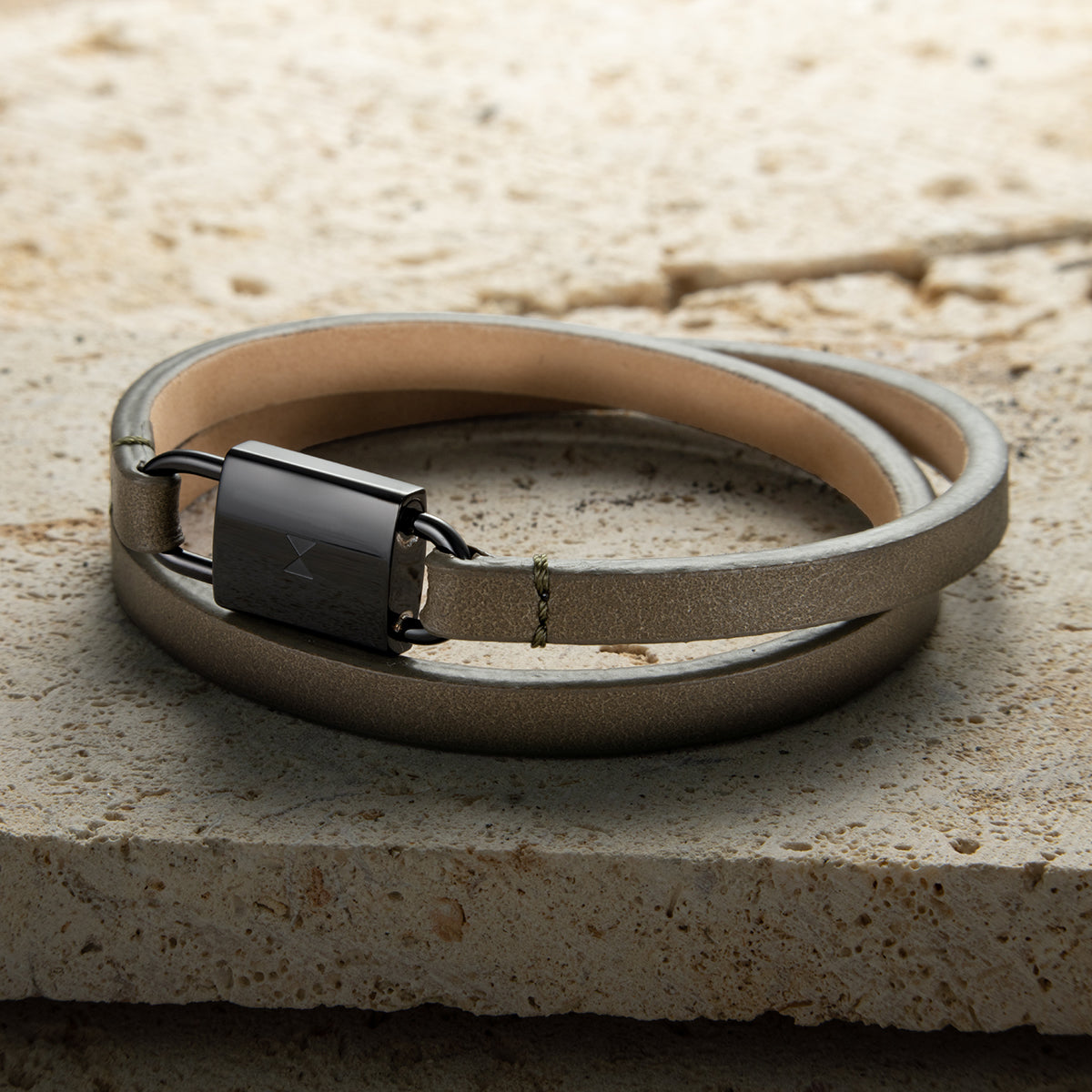 Padlock Bracelet Olive + Grey