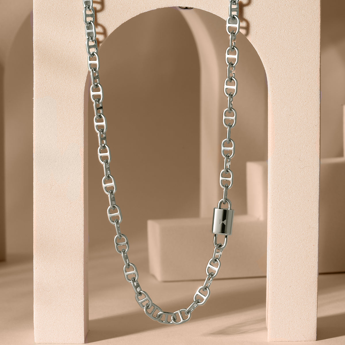 Anchor Chain Necklace Silver