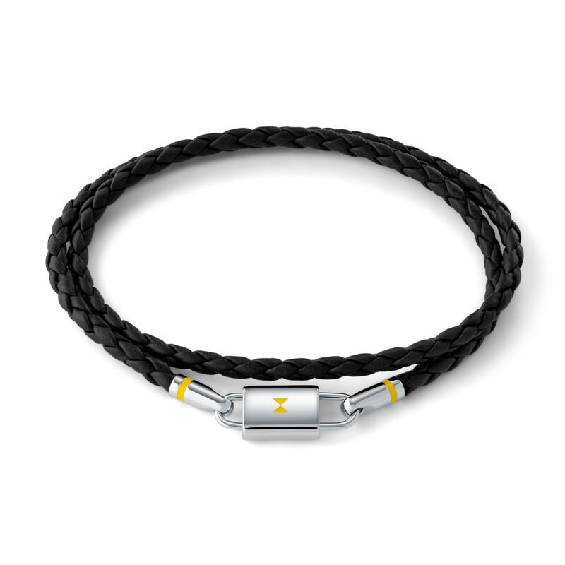 Braided Leather Bracelet Black/Silver | MVMT