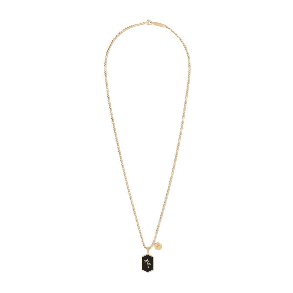 Hex Palm Tree Pendant Necklace Gold/Black