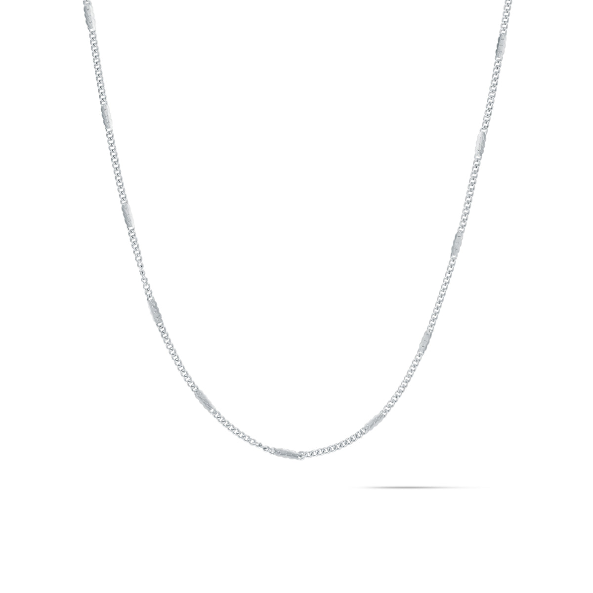 Stamped Chain Necklace Silver