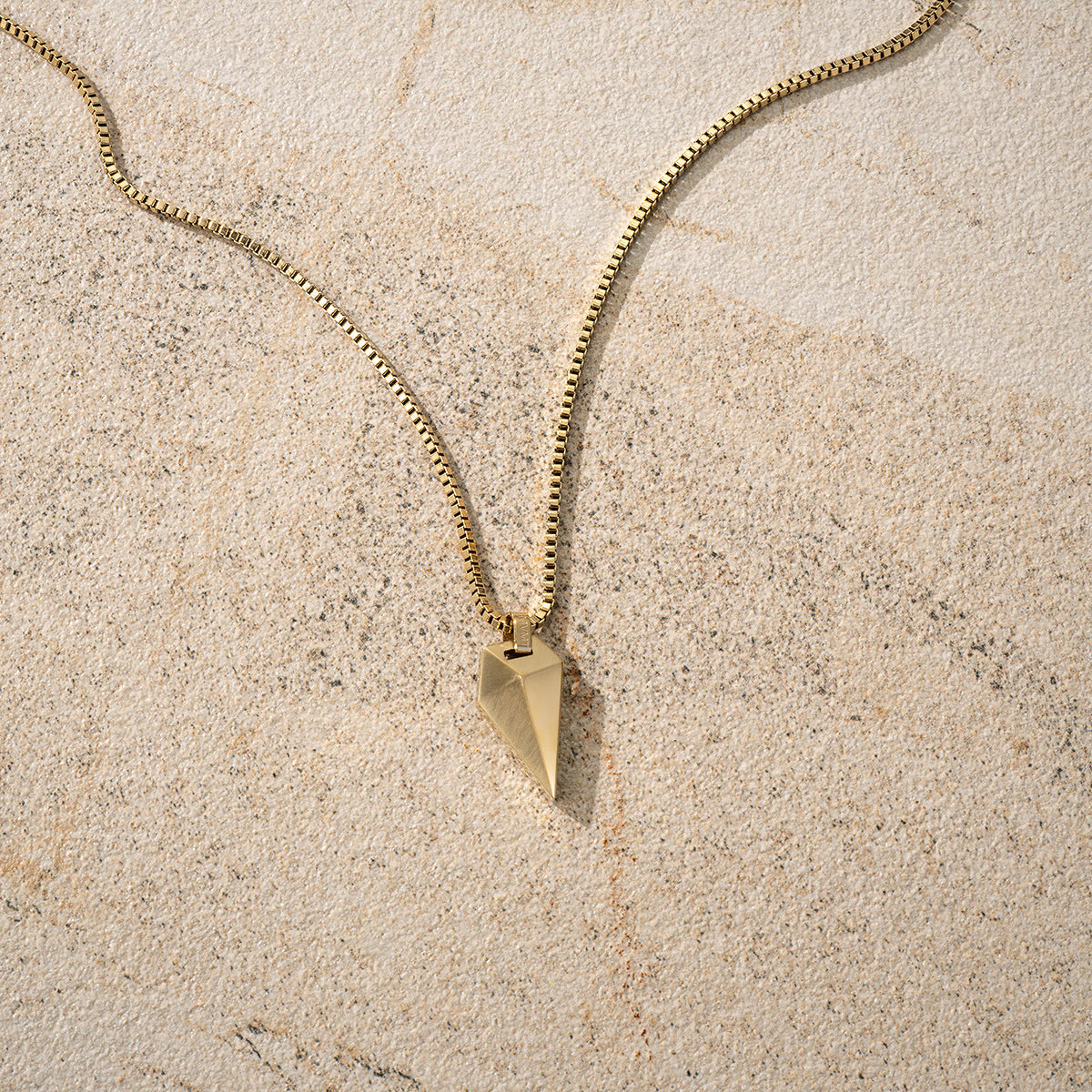 Sculpted Shark Tooth Pendant Necklace Gold