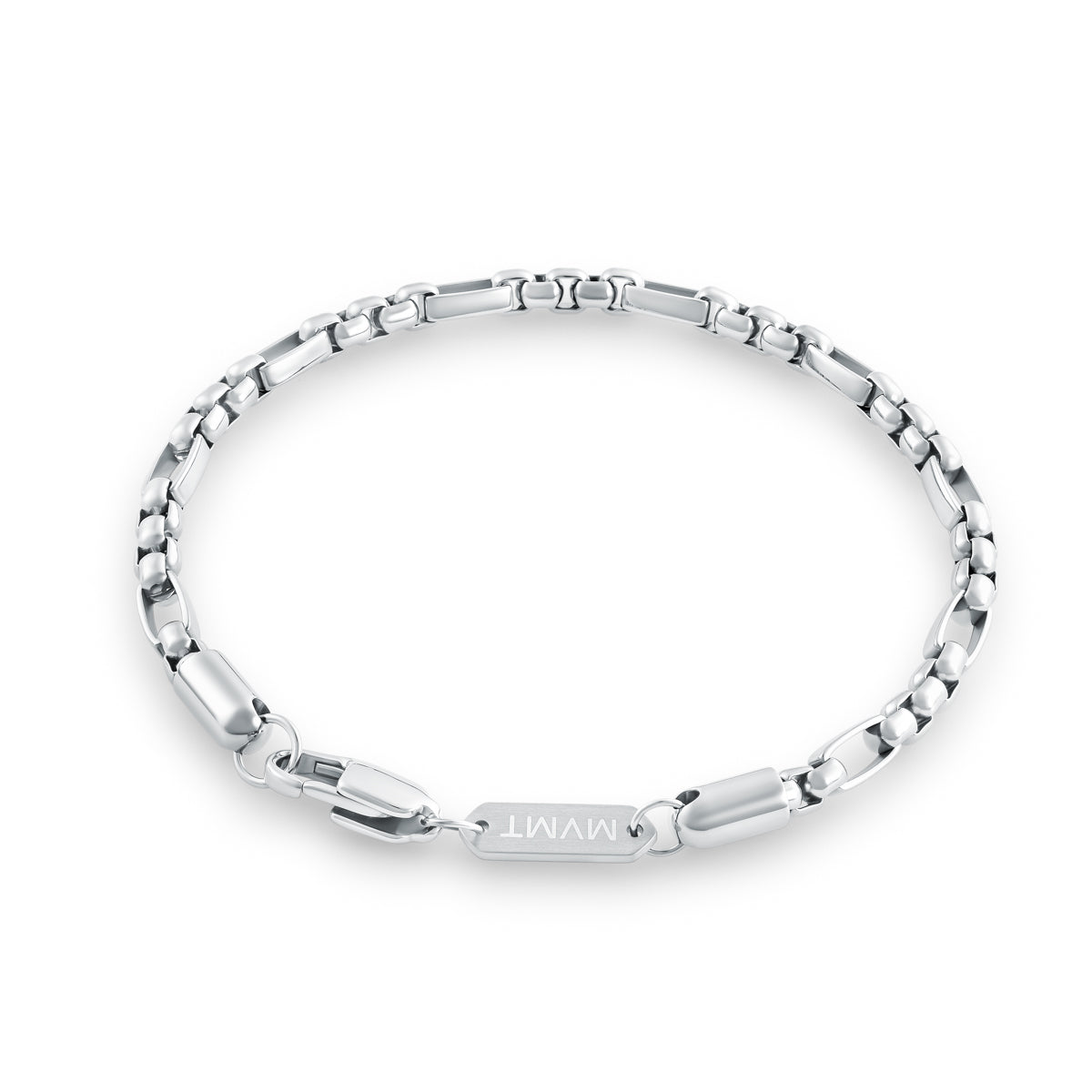 Figaro Box Chain Bracelet Silver