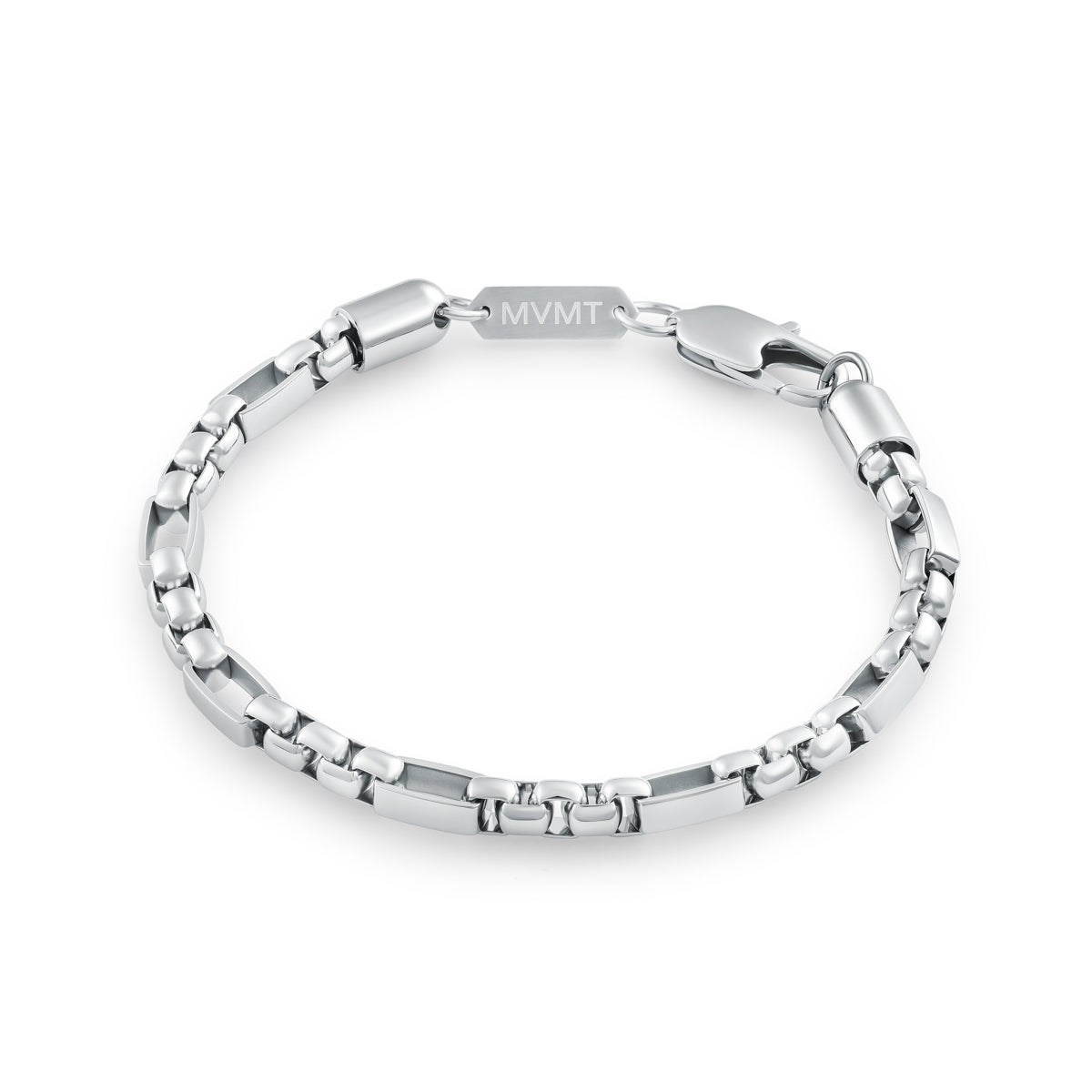 Figaro Box Chain Bracelet Silver