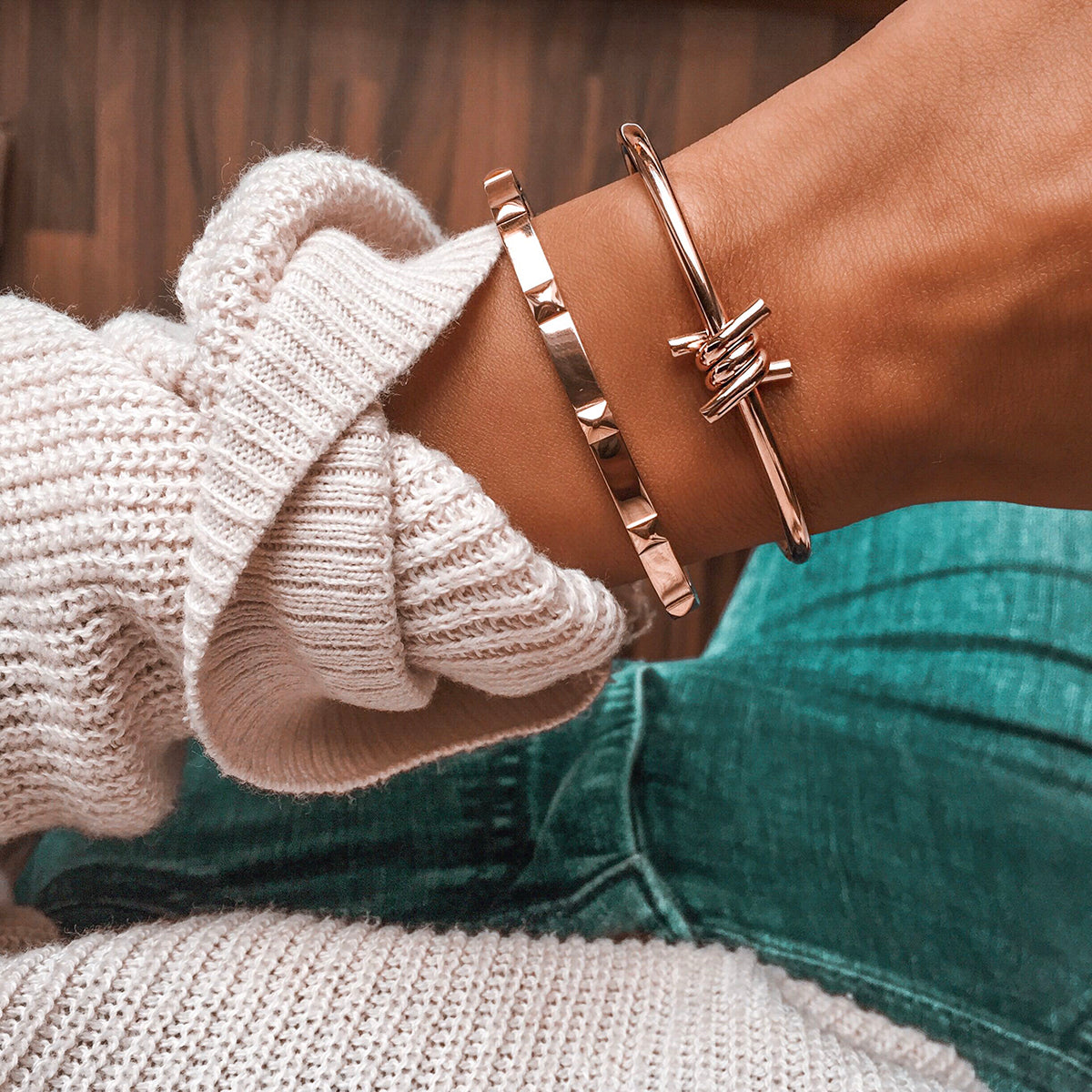 Single Barbed Cuff Rose Gold