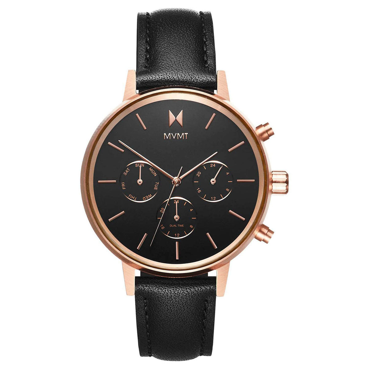 MVMT Ladies Nova Black Leather Watch