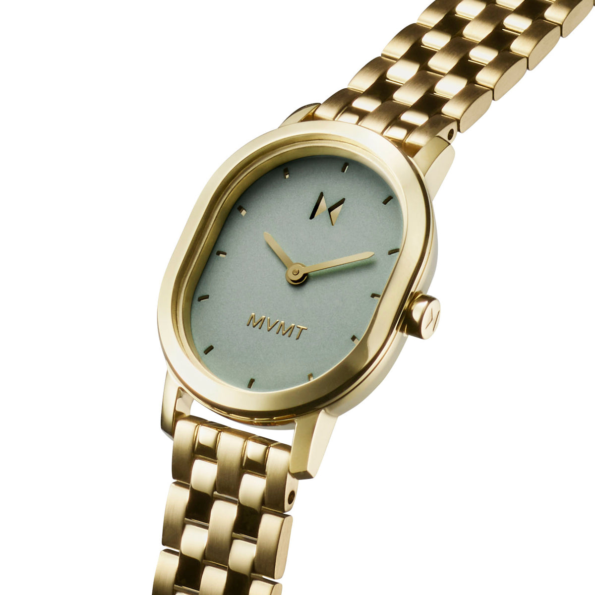 Carmel Oval Seafoam Gold 25mm