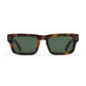 Del Mar Rectangle Sunglasses Tortoise Frame Green Lenses