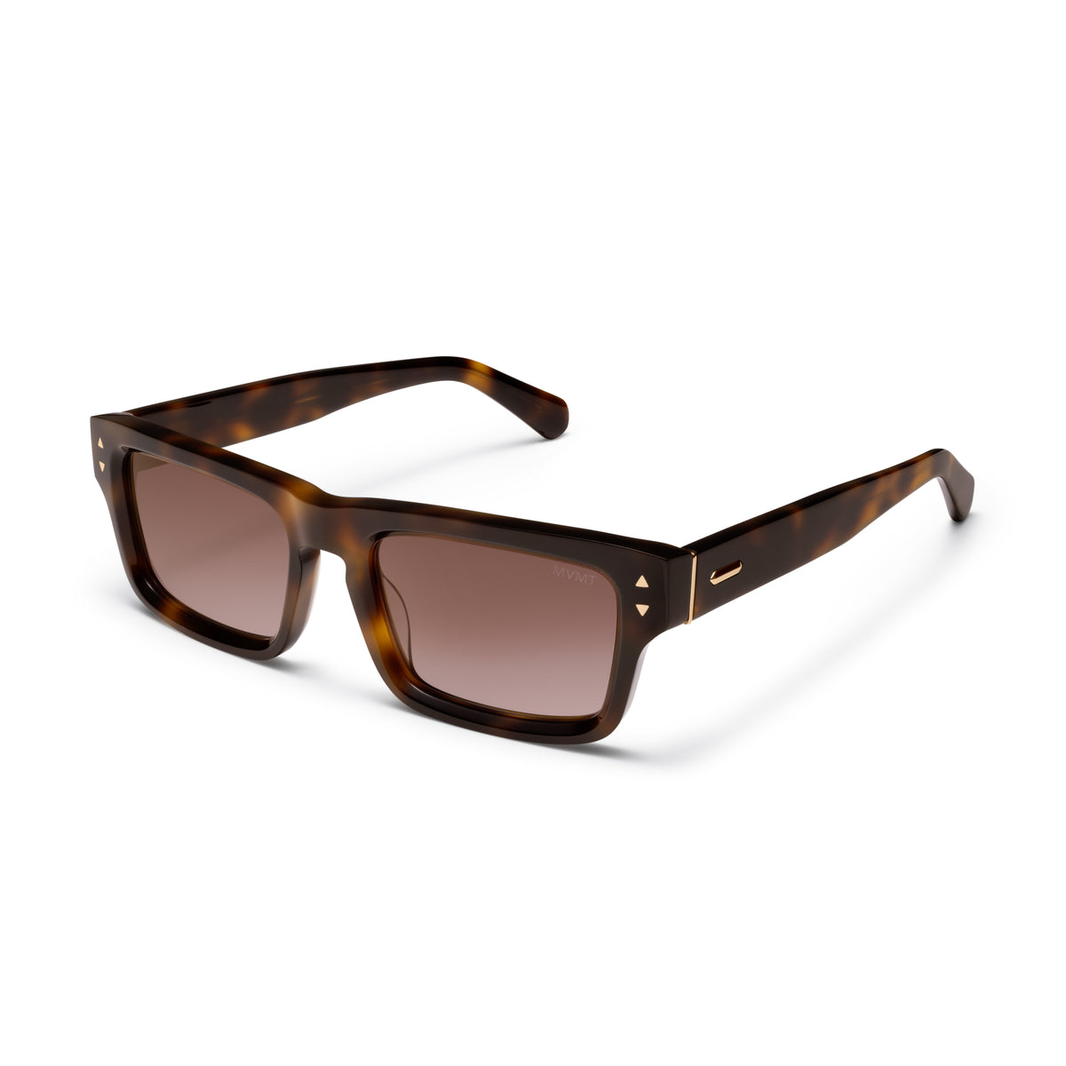 Del Mar Rectangle Sunglasses Tortoise Frame Violet Flare Gold Lenses