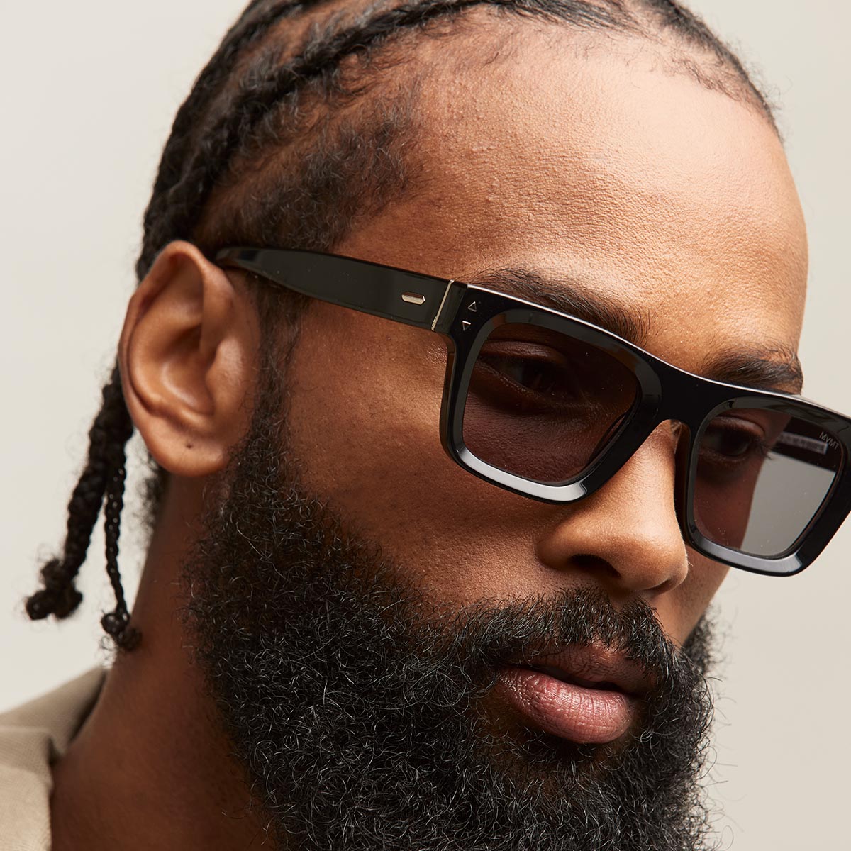 Vista Square Sunglasses Black Frame Grey Lenses