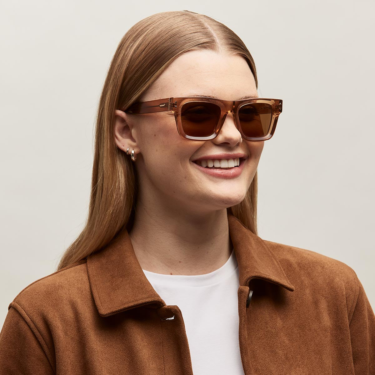 Vista Square Sunglasses Transparent Brown