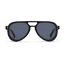 Hollywood Aviator Sunglasses Black Frame Blue Lenses