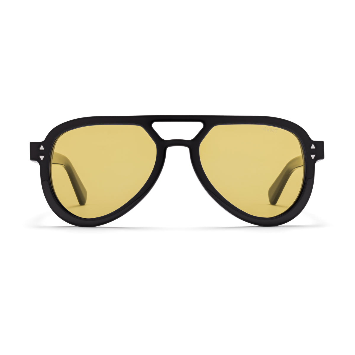 Hollywood Aviator Sunglasses Black Frame Yellow Lenses