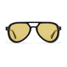 Hollywood Aviator Sunglasses Black Frame Yellow Lenses