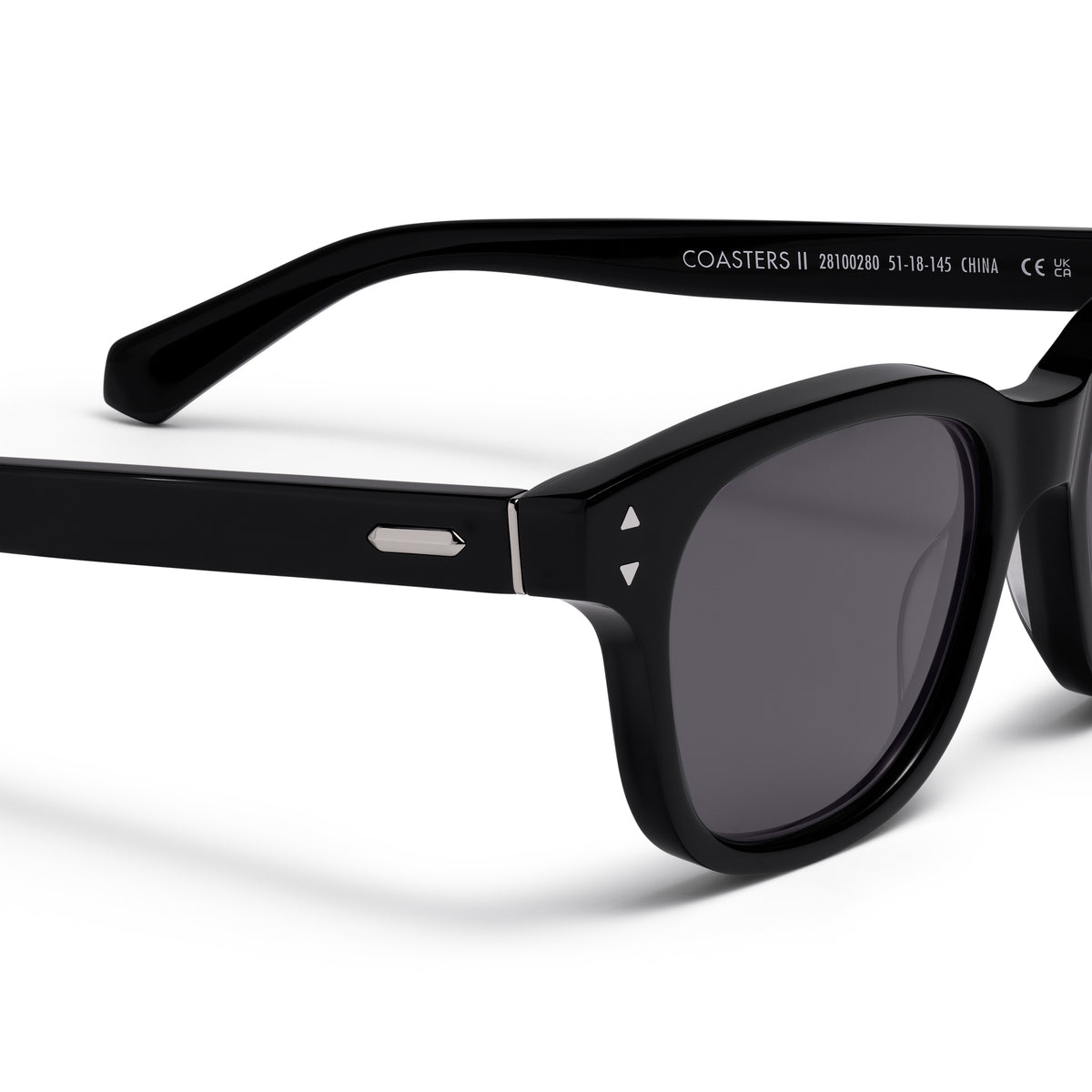 Malibu Round Sunglasses Black Frame Grey Lenses