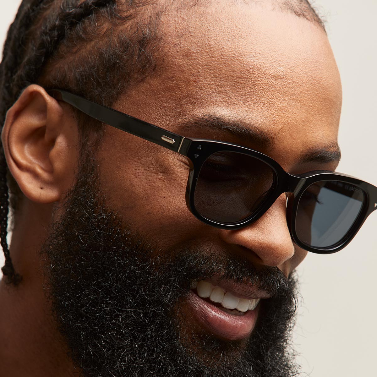 Malibu Round Sunglasses Black Frame Blue Lenses