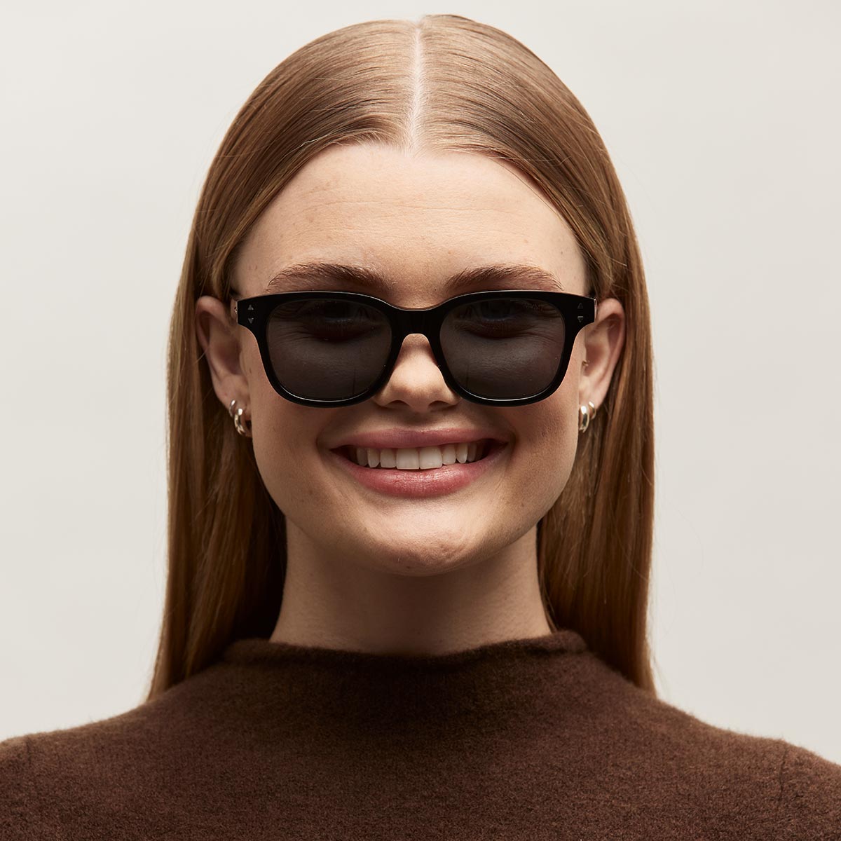 Malibu Round Sunglasses Black Frame Blue Lenses