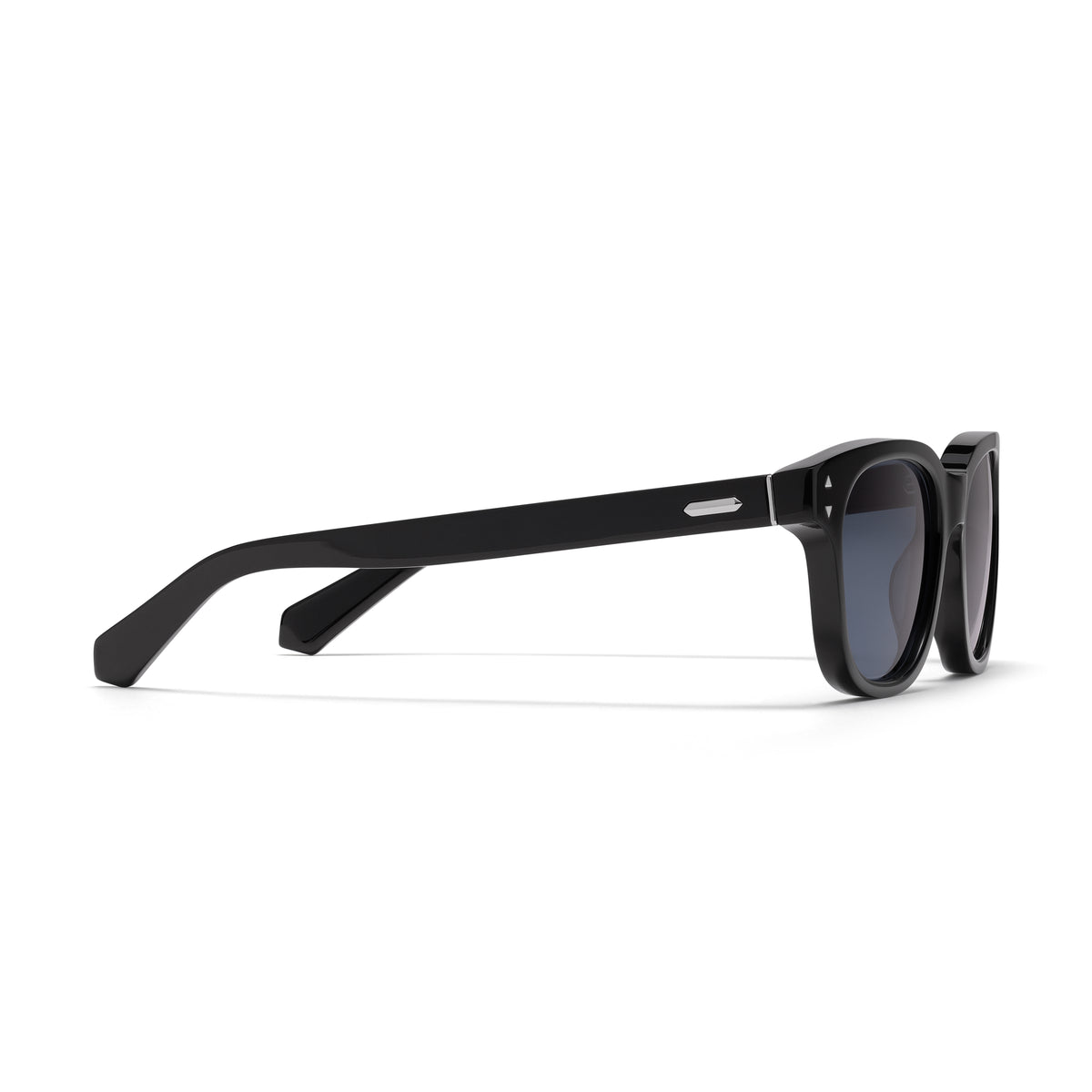Malibu Round Sunglasses Black Frame Blue Lenses