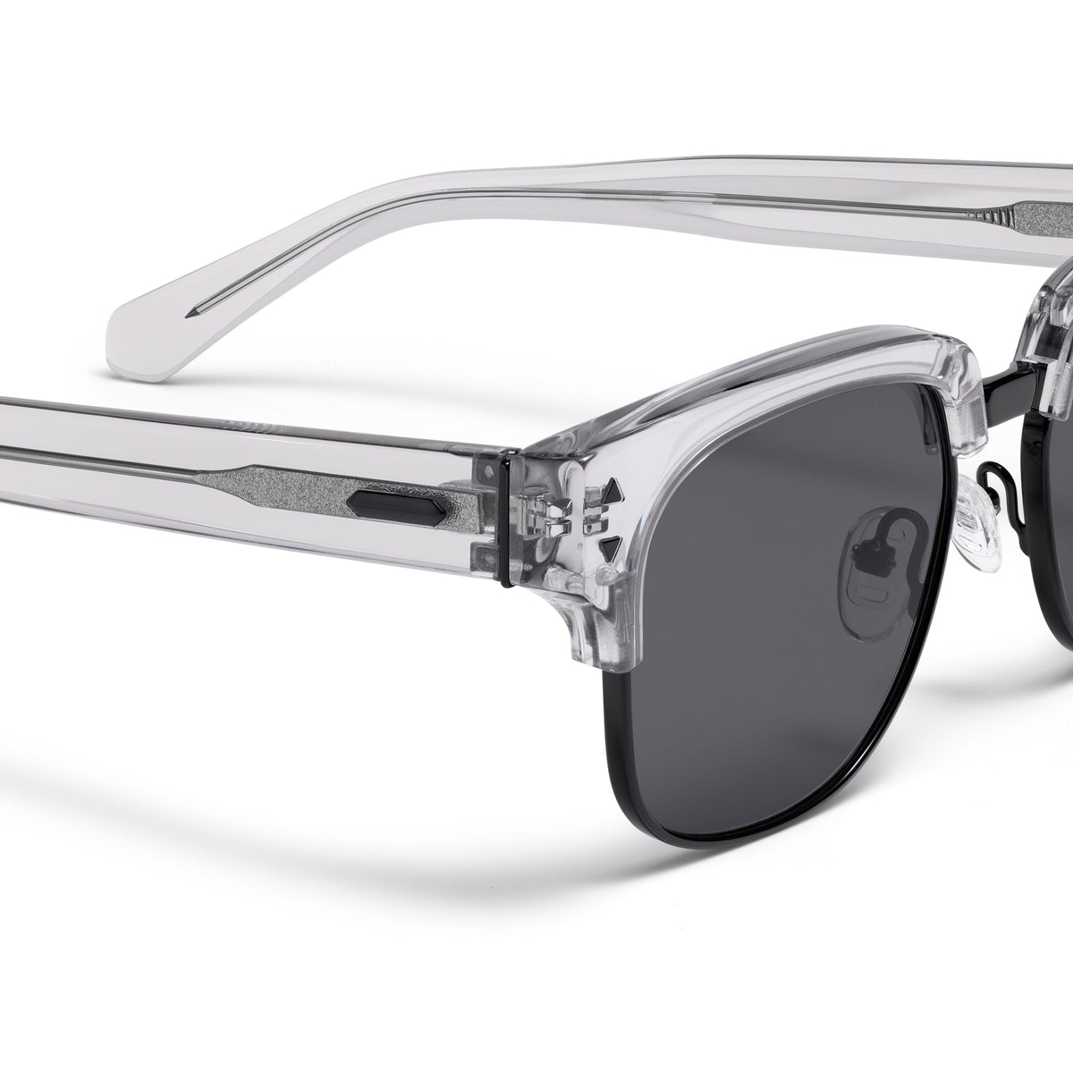 Laguna Square Sunglasses Transparent Grey + Black