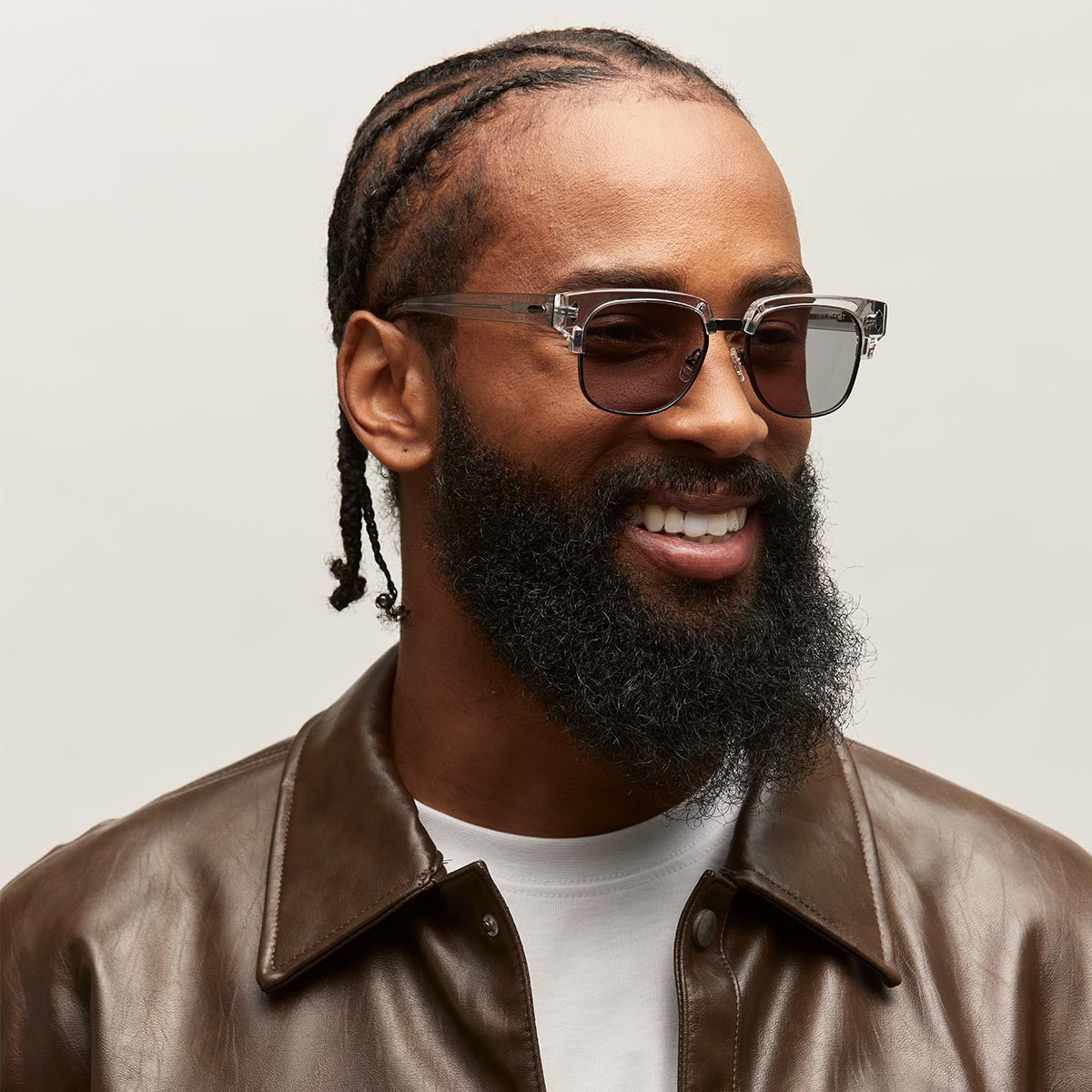 Laguna Square Sunglasses Transparent Grey + Black