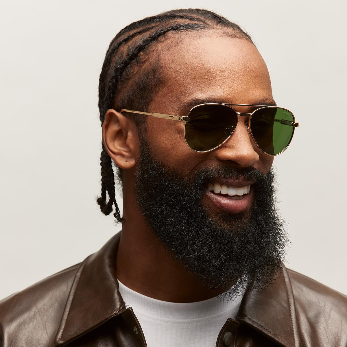 Miramar Aviator Sunglasses Gold Frame Green Lenses