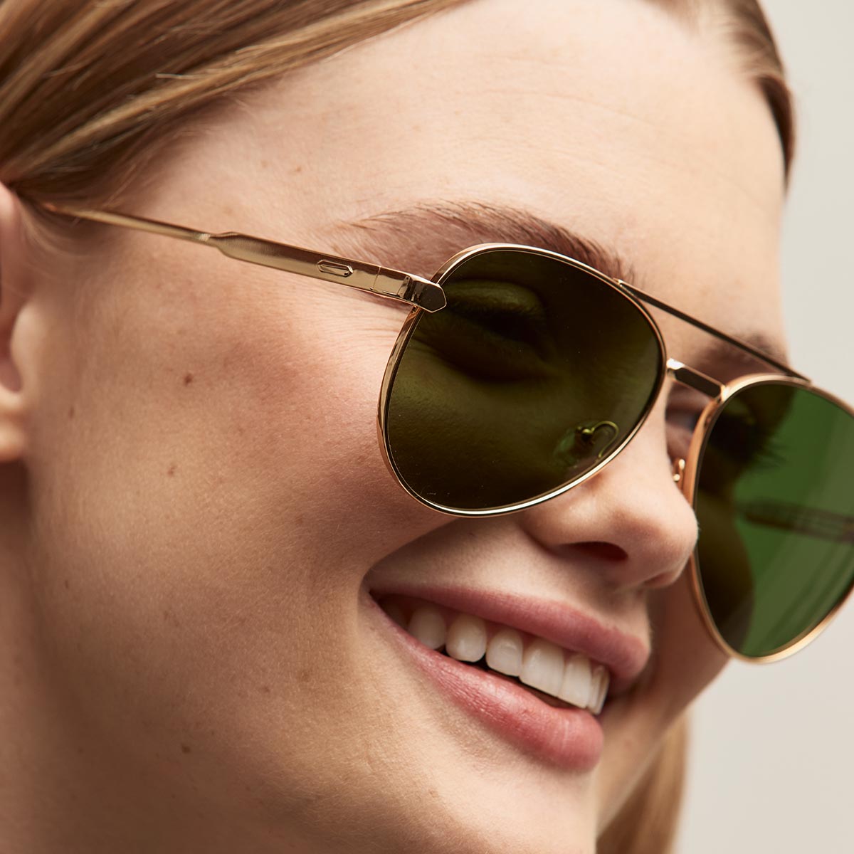 Miramar Aviator Sunglasses Gold Frame Green Lenses