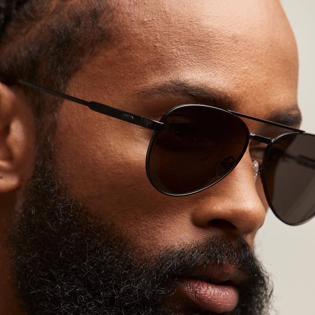 Miramar Aviator Sunglasses Black Frame Grey Lenses