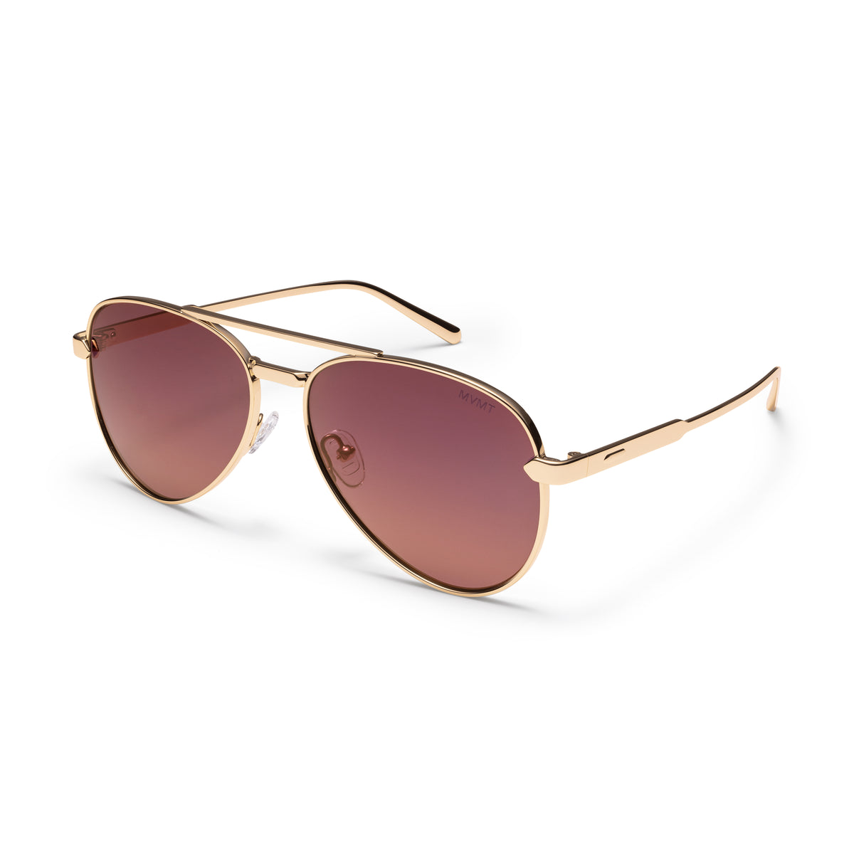 Miramar Aviator Sunglasses Gold Frame Violet Flare Gold Lenses