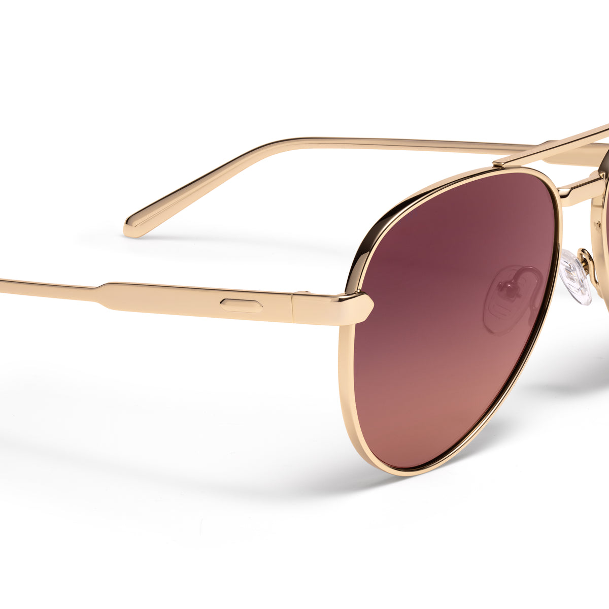 Miramar Aviator Sunglasses Gold Frame Violet Flare Gold Lenses