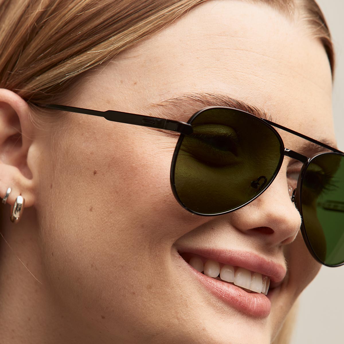 Miramar Aviator Sunglasses Black Frame Grey Lenses