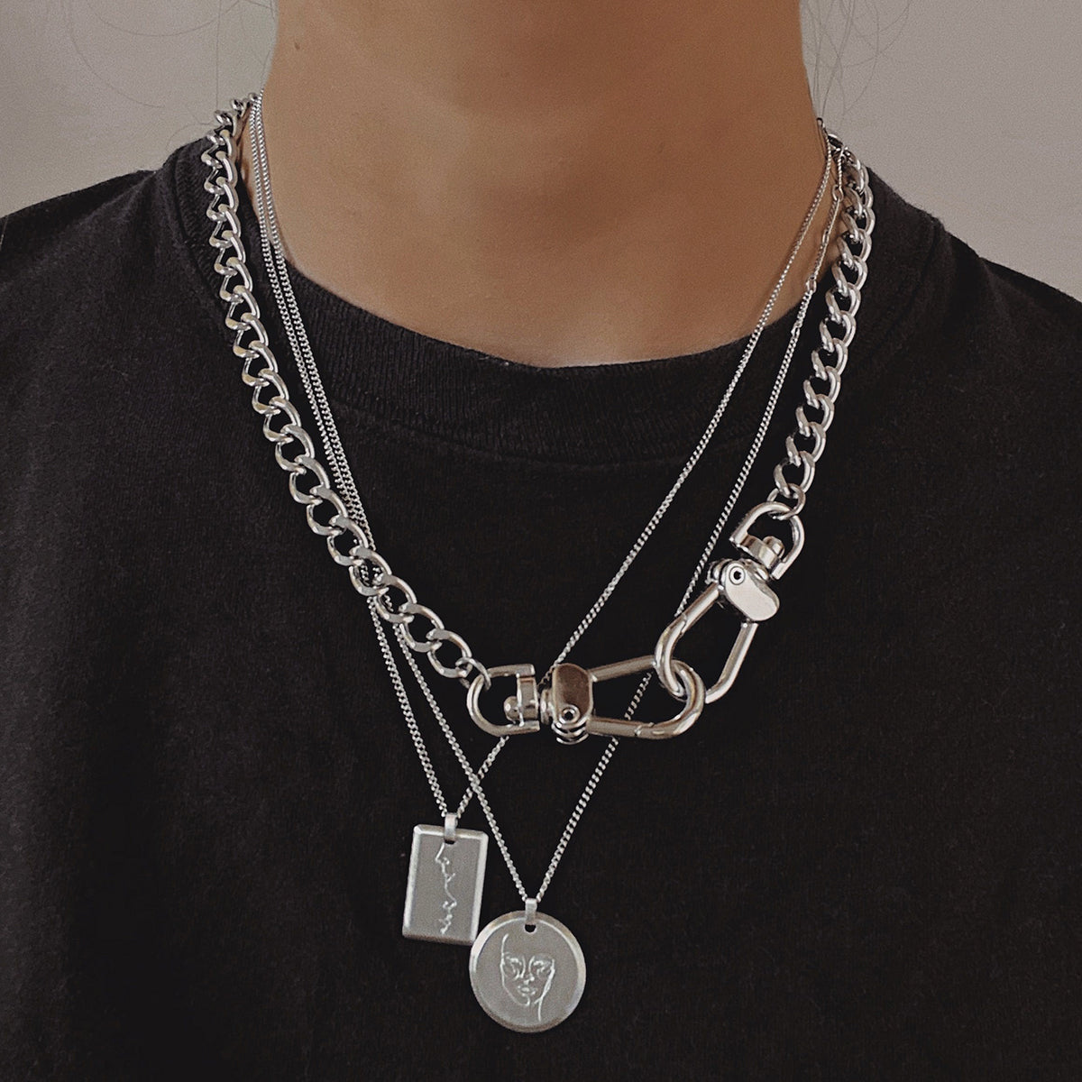 Warrior Pendant Necklace Silver