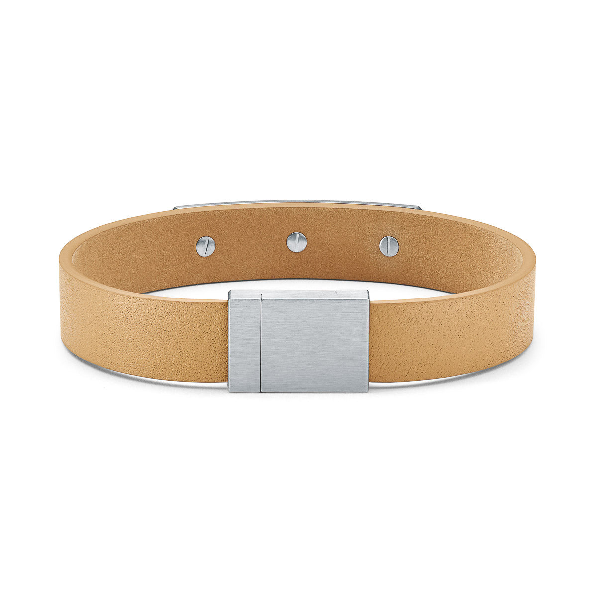 Leather ID Bracelet Tan